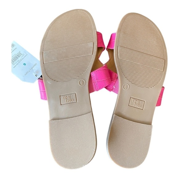 New Time and Tru Sz 6 Pink Slip On Slide Sandal Mule Memory Foam Women - Picture 6 of 6